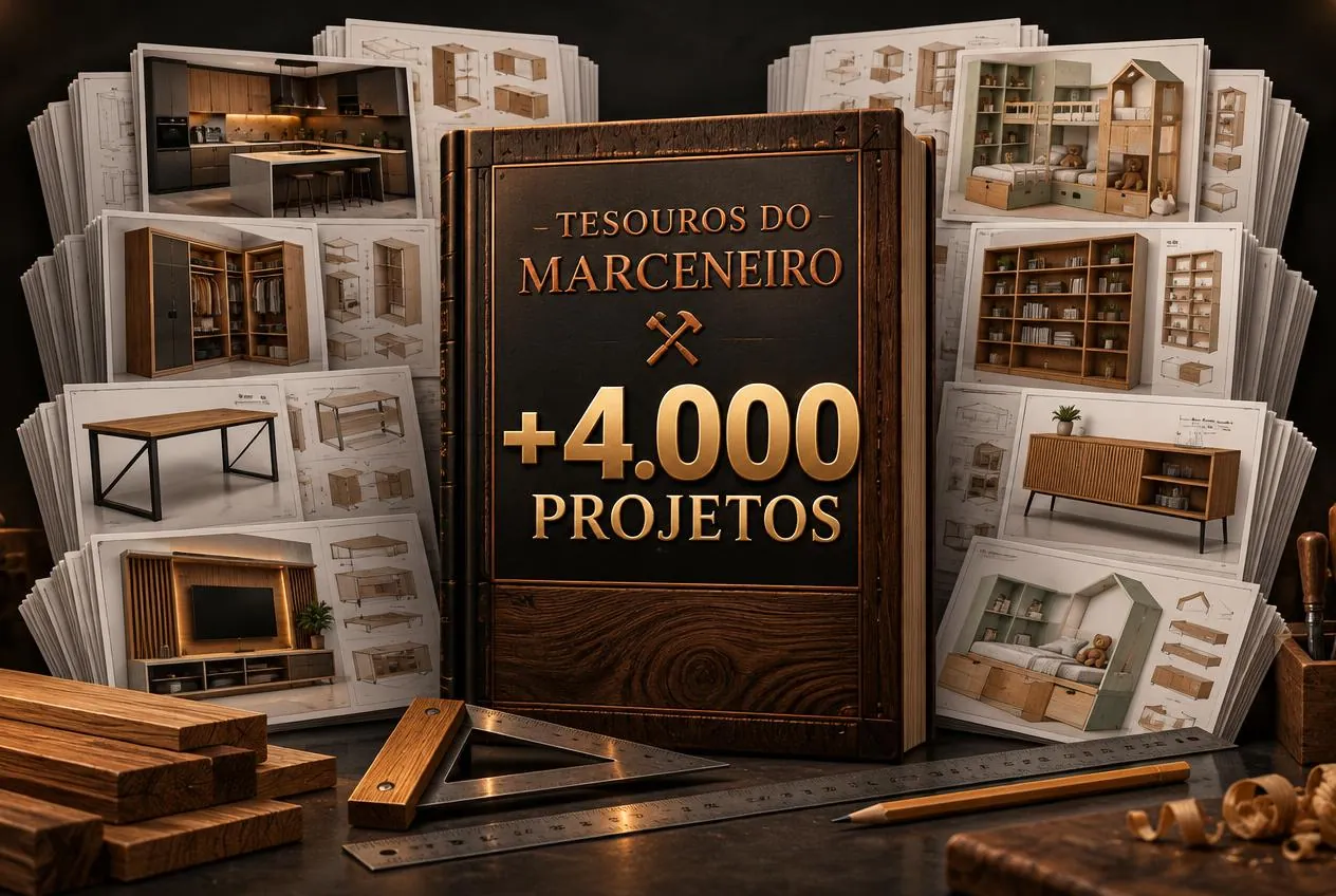 Ilustração da biblioteca digital Tesouros do Marceneiro com +4.000 projetos